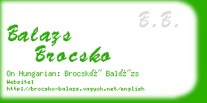 balazs brocsko business card